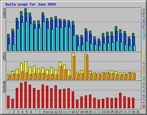 Daily usage for June 2025