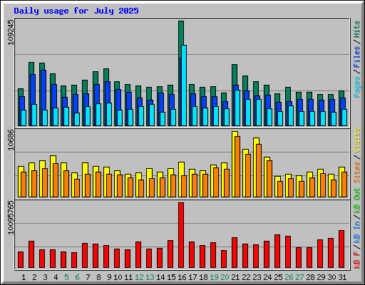 Daily usage for July 2025