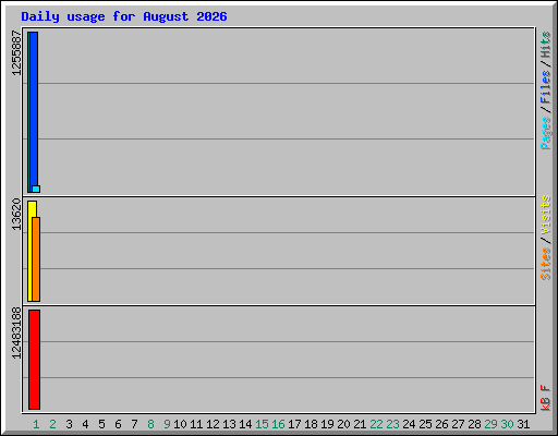 Daily usage for August 2026