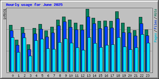 Hourly usage for June 2025