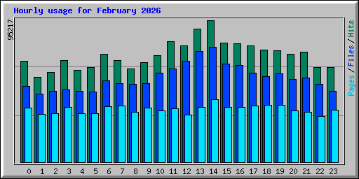 Hourly usage for February 2026