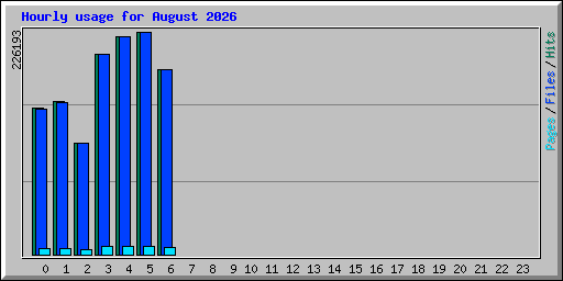 Hourly usage for August 2026
